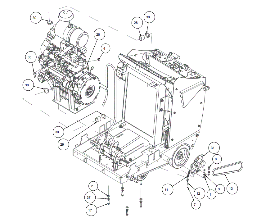 Section 03 Diagram and Parts List for MK-4020KBG 167420-20G MK Diamond Concrete Saw